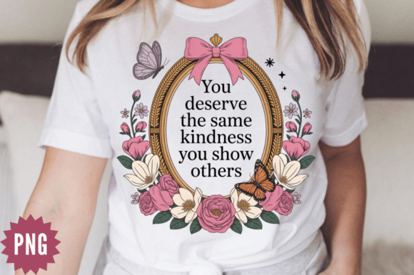 Download Floral Vintage Kindness Quote PNG Design - Premium Resources