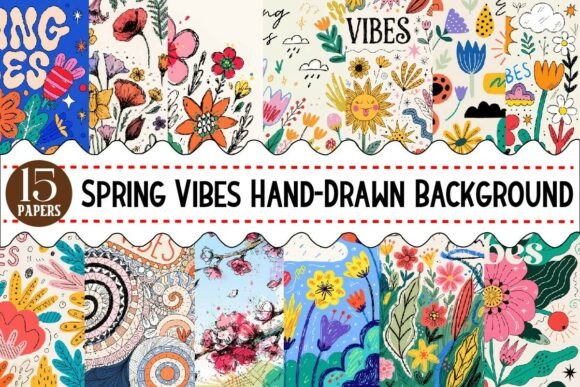 Download Spring Vibes Hand-Drawn Background - Premium Resources