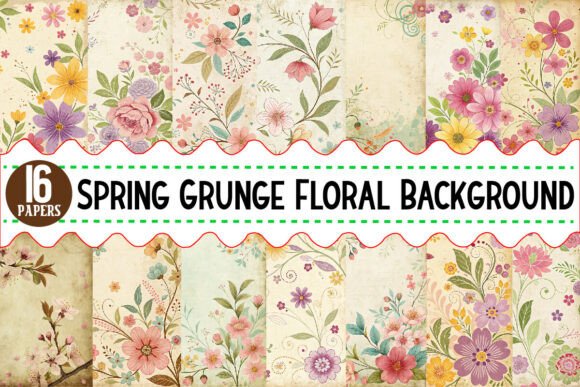 Download Spring Grunge Floral Background Paper - Premium Resources